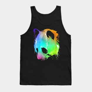 Colorful paint-dripping head of a Panda Tank Top